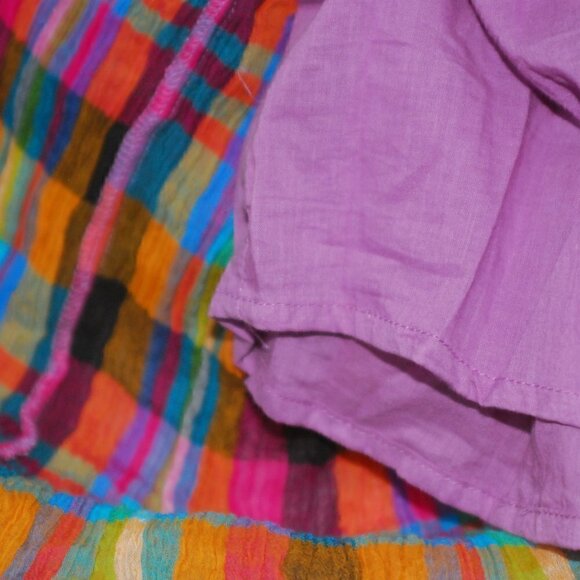 BOHO Hippie Maxi Dress Jun & Ivy Juniors Medium Multicolored Plaid Scoop Neck - Picture 7 of 9